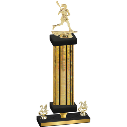 Premium Single Gold Glacier Year Lacrosse Trophy