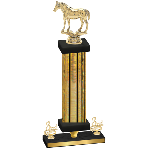 Premium Single Gold Glacier Third Place Horses Trophy