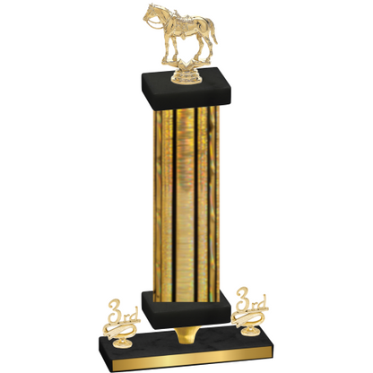 Premium Single Gold Glacier Third Place Horses Trophy