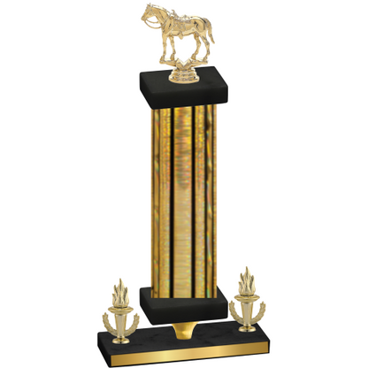 Premium Single Gold Glacier Victory Horses Trophy