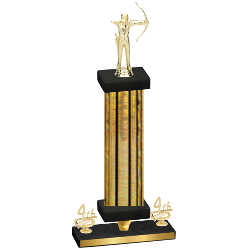 Premium Single Gold Glacier Fourth Place Archery Trophy