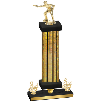 Premium Single Gold Glacier Third Place Shooter Trophy