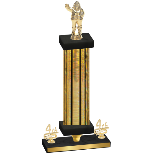 Premium Single Gold Glacier Fourth Place Holiday Trophy