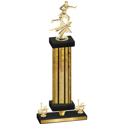 Premium Single Gold Glacier First Place Flag Football Trophy