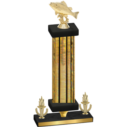 Premium Single Gold Glacier Victory Fishing Trophy