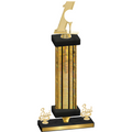 Premium Single Gold Glacier Third Place Golf Trophy