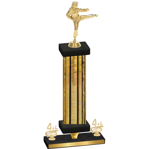 Premium Single Gold Glacier Fourth Place Karate Trophy