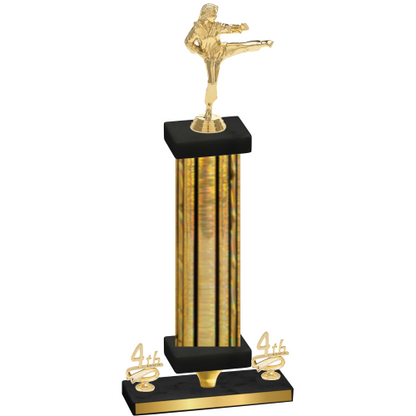 Premium Single Gold Glacier Fourth Place Karate Trophy