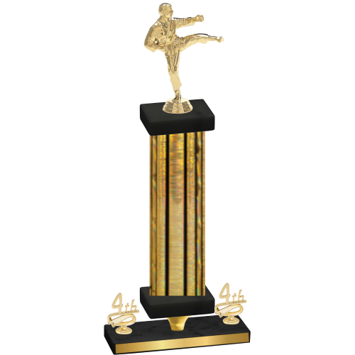 Premium Single Gold Glacier Fourth Place Karate Trophy
