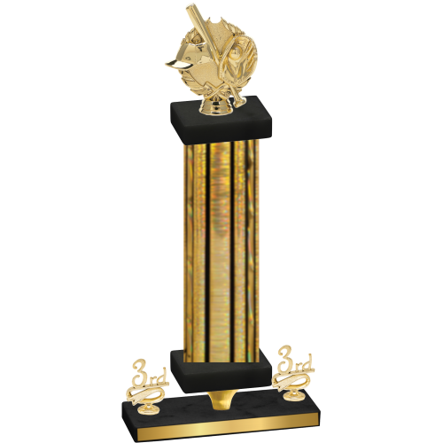 Premium Single Gold Glacier Third Place Baseball Trophy