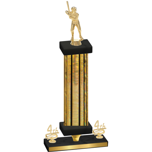 Premium Single Gold Glacier Fourth Place Baseball Trophy
