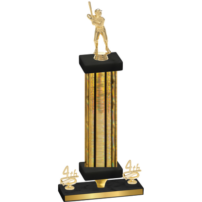 Premium Single Gold Glacier Fourth Place Baseball Trophy