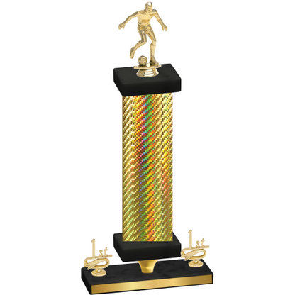 Premium Single Gold Carbon Fiber First Place Soccer Trophy