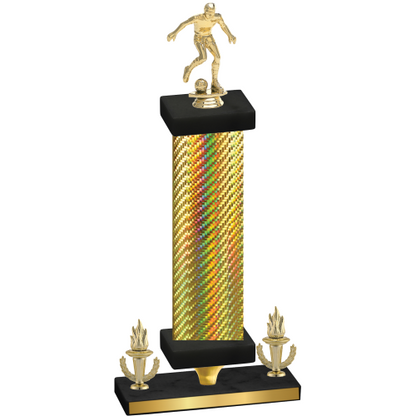 Premium Single Gold Carbon Fiber Victory Soccer Trophy