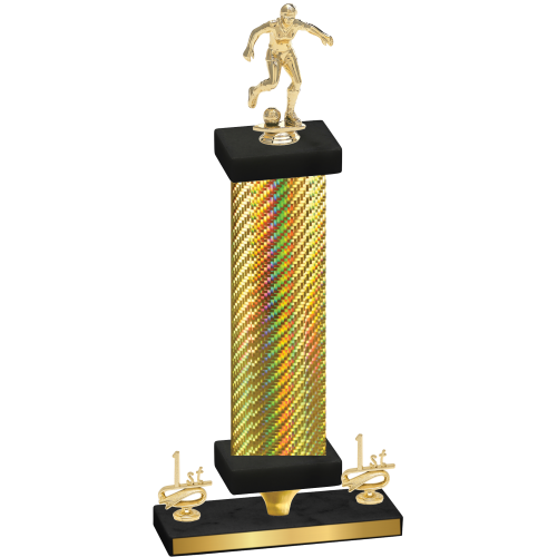Premium Single Gold Carbon Fiber First Place Soccer Trophy