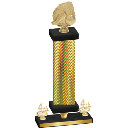 Premium Single Gold Carbon Fiber Fourth Place Soccer Trophy