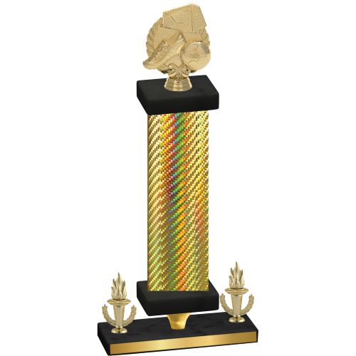 Premium Single Gold Carbon Fiber Victory Soccer Trophy