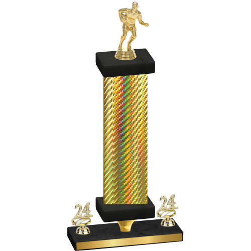 Premium Single Gold Carbon Fiber Year Rugby Trophy