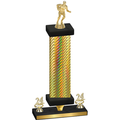 Premium Single Gold Carbon Fiber Year Rugby Trophy