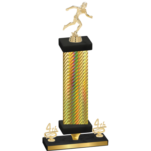 Premium Single Gold Carbon Fiber Fourth Place Running Trophy