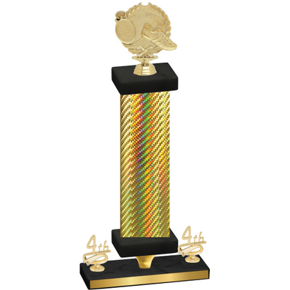 Premium Single Gold Carbon Fiber Fourth Place Running Trophy