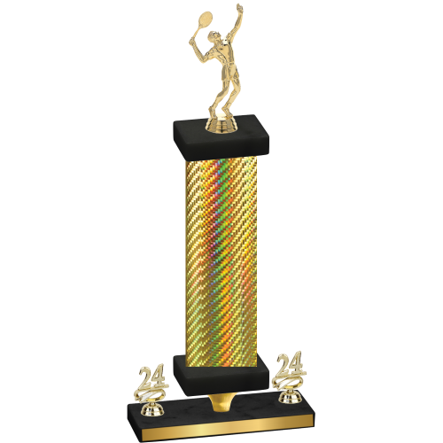Premium Single Gold Carbon Fiber Year Tennis Trophy