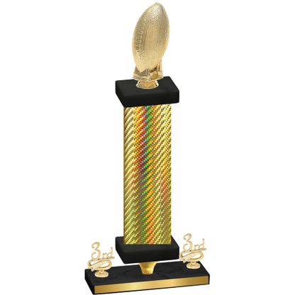 Premium Single Gold Carbon Fiber Third Place Football Trophy