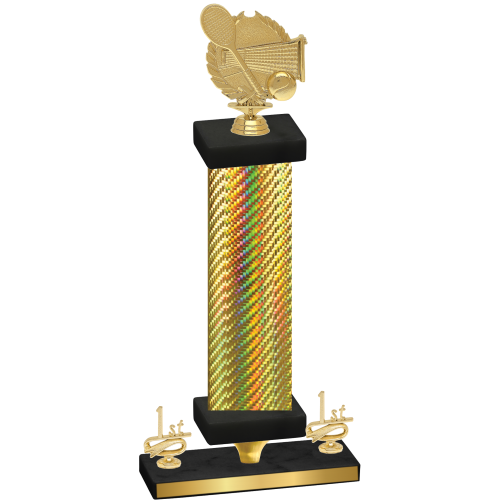 Premium Single Gold Carbon Fiber First Place Tennis Trophy