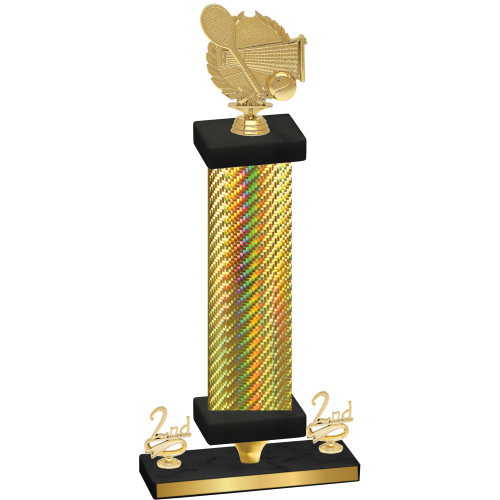 Premium Single Gold Carbon Fiber Second Place Tennis Trophy