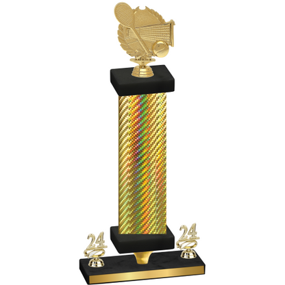 Premium Single Gold Carbon Fiber Year Tennis Trophy