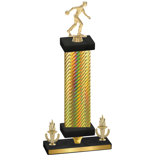 Premium Single Gold Carbon Fiber Victory Bowling Trophy