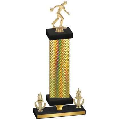 Premium Single Gold Carbon Fiber Victory Bowling Trophy