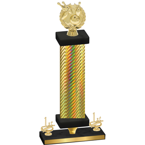 Premium Single Gold Carbon Fiber First Place Bowling Trophy