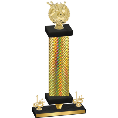 Premium Single Gold Carbon Fiber First Place Bowling Trophy