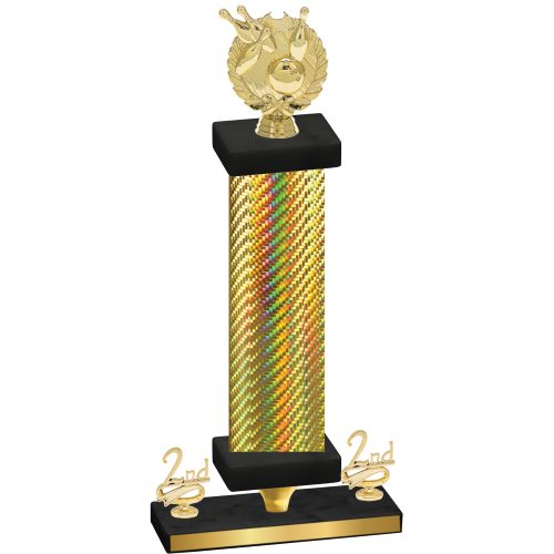 Premium Single Gold Carbon Fiber Second Place Bowling Trophy