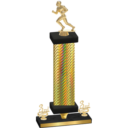 Premium Single Gold Carbon Fiber Third Place Football Trophy