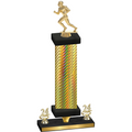 Premium Single Gold Carbon Fiber Year Football Trophy