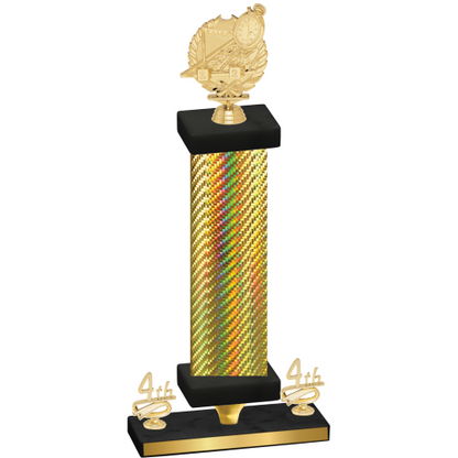 Premium Single Gold Carbon Fiber Fourth Place Swimming Trophy