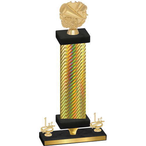 Premium Single Gold Carbon Fiber First Place Cheerleading Trophy