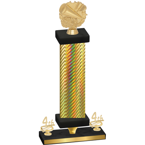 Premium Single Gold Carbon Fiber Fourth Place Cheerleading Trophy