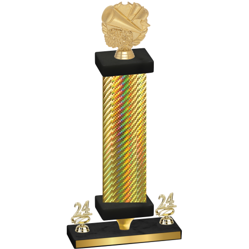 Premium Single Gold Carbon Fiber Year Cheerleading Trophy