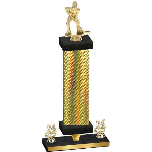 Premium Single Gold Carbon Fiber Year Hockey Trophy