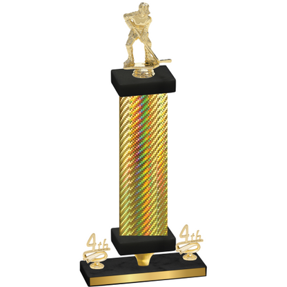 Premium Single Gold Carbon Fiber Fourth Place Hockey Trophy