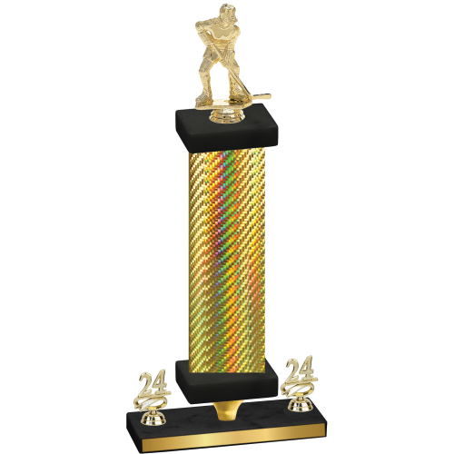 Premium Single Gold Carbon Fiber Year Hockey Trophy
