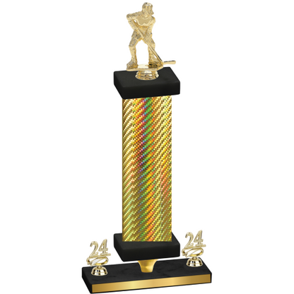 Premium Single Gold Carbon Fiber Year Hockey Trophy