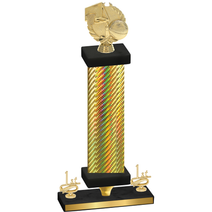 Premium Single Gold Carbon Fiber First Place Basketball Trophy