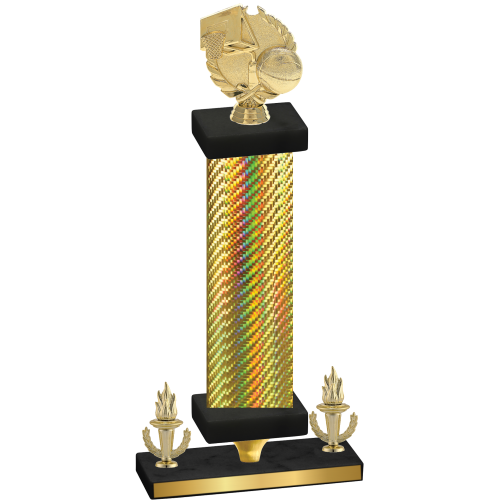 Premium Single Gold Carbon Fiber Victory Basketball Trophy