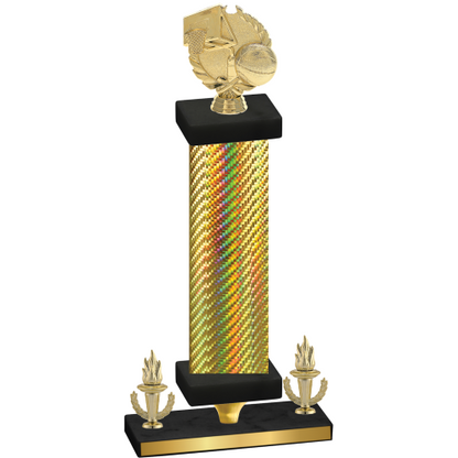 Premium Single Gold Carbon Fiber Victory Basketball Trophy