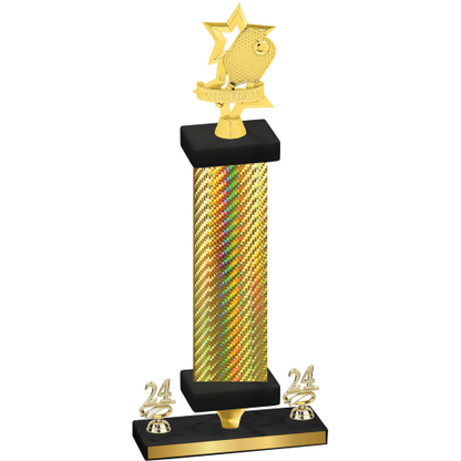 Premium Single Gold Carbon Fiber Year Pickleball Trophy