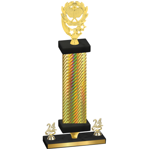 Premium Single Gold Carbon Fiber Year Pickleball Trophy